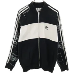 adidas Originals アディダスオリジナルス トレフォイルロゴ ペイズリー柄 スウェット トラックジャケット O ブラック メンズ 古着
