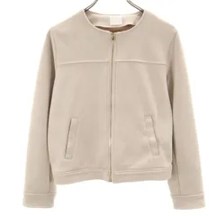 DRESKIP ドレスキップ フェイクスエード ノーカラージャケット L グレージュ レディース 古着