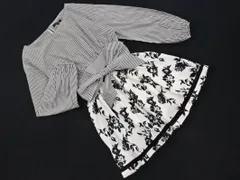 美品 rienda リエンダ ストライプ 花柄 ドッキング ワンピース sizeM/白ｘ黒 ■◇ レディース