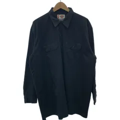 【中古】　Dickies　ワークシャツ　プレーンシャツ　長袖　トップス　レギュラーカラー　胸ポケット　無地　オーバーサイズ　ストリート　古着　/7079のサムネイル