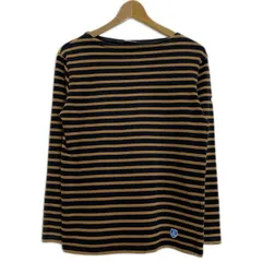【中古】　ORCIVAL　バスクシャツ　長袖　カットソー　トップス　ボートネック　ボーダー　ワンポイント　ブランドロゴ　ワッペン　フランス製　オーバーサイズ　古着　/2151