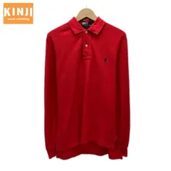 【中古】　POLO by RALPH LAUREN　ポロシャツ　長袖　シャツ　トップス　ハーフボタン　無地　ワンポイント　ブランドロゴ　スモールポニー　刺しゅう　古着　/0122