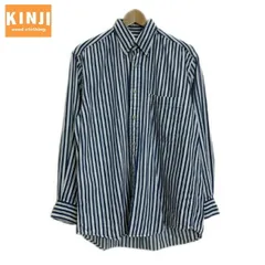 【中古】　NAUTICA　ストライプシャツ　80s-90s vintage　80年代-90年代　長袖　シャツ　トップス　ボタンダウン　胸ポケット　ストリート　古着　/1553のサムネイル