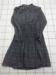 ◇ ⊂ オリーブ・デ・オリーブ OLIVE des OLIVE チェック柄長袖ワンピース Fサイズ レディース E  【1603160010606】