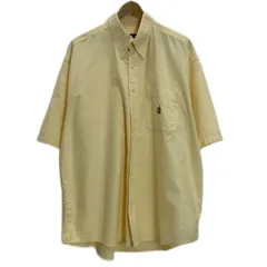 【中古】　NAUTICA　プレーンシャツ　90s vintage　90年代　半袖　シャツ　トップス　無地　ボタンダウン　胸ポケット　ワンポイント　ブランドロゴ　刺しゅう　オーバーサイズ　古着　/1595