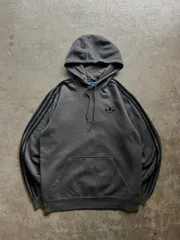 adidas Originals トレフォイル 3ライン プルオーバー パーカー グレー