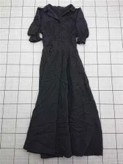 ◇ ⊂ オリーブデオリーブ OLIVE des OLIVE 半袖ロングワンピース ブラック系 レディース E  【1603160011023】