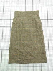 ◇ ⊇ エディー・バウアー Eddie Bauer 11 9528 チェック柄スカート ベージュ系 レディース E  【1603160010934】