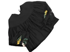 ZARA TRF ザラ トラファ 花刺繍 ブラウス シャツ sizeM/黒 ■◇ レディース