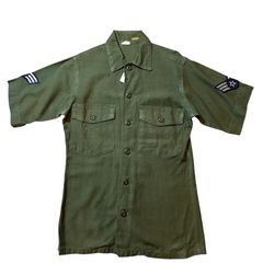 実物 1979年製 USAF OG-507 半袖シャツ WILLIS ワッペン付 - メルカリ