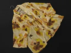 ZARA ザラ シフォン 花柄 ボウタイ ブラウス シャツ sizeS/ライトベージュｘ黄 ■◇ レディース