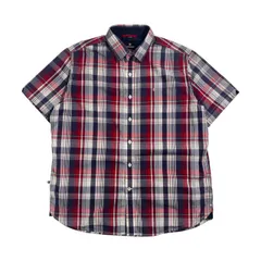 VICTORINOX ビクトリノックス Tailored Fit チェック柄 半袖 シャツ L/レッド ネイビー系 メンズのサムネイル