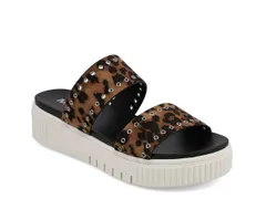 ミア レディース シューズ サンダル プラットフォーム Mia Lexi Platform Sandal TanBlack Leopard Print Synthetic ブラック