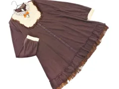 axes femme アクシーズファム 切替 レース チュニック ワンピース sizeM/茶 ■◇ レディース