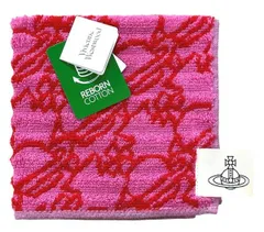 未使用 ヴィヴィアンウエストウッド  ORB ハンドタオル ARROWS ミニタオル オーブ柄 ハンカチ タオル オーブ ピンク レディース メンズ VivienneWestwood ヴィヴィアン ビビアン 綿 100％ REBORN COTTON コットン　