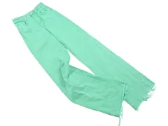 ZARA ザラ カットオフ カラー デニムパンツ size32/緑 ■■ レディース