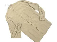 BEAMS LIGHTS ビームスライツ ストライプ バンドカラー シャツ sizeS/グレーxベージュ ■◇ メンズのサムネイル