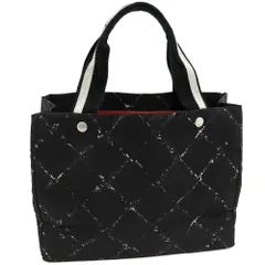 シャネル トートバッグ ハンドバッグ 旧トラベルライン トート MM ナイロンキャンバス 黒x朱色 A11833