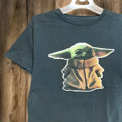 ムービー Tシャツ スターウォーズ　STARWARS　ベビーヨーダ　映画 黒   M相当サイズ  古着 ビンテージ used vintage  p20/