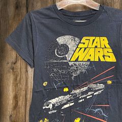 무비 T셔츠 스타워즈 STAR WARS 밀레니엄 팔콘 영화 네이비 S(일본 사이즈로 M상당) 사이즈 헌 옷 ​​빈티지 used vintage p10/