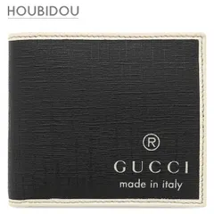 グッチ GUCCI 二つ折り財布 GGスプリーム GGスプリームキャンバス ブラック×ホワイト コンパクト 黒 白 ロゴ PVC  170410【中古】