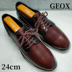 GEOX　プレーントゥ　ダービーシューズ　レースアップシューズ　ボルドー　ブラック　バイカラー　24cmのサムネイル