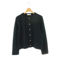 グリーンレーベルリラクシング ユナイテッドアローズ green label relaxing ツイードカーディガン 長袖 金ボタン ネイビー /DO ■OS