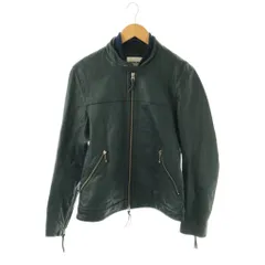 モンキータイム MONKEY TIME アローズ ラムレザー ジャケット 革ジャン ブルゾン ジップアップ M ネイビー /CX ■OS