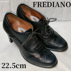 【セール開催中】イタリア　FREDIANO　フレディアーノ　パンプス　ハイヒール　チャッキーヒール　レースアップシューズ　22.5cm
