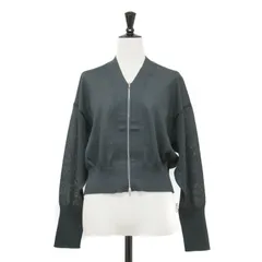 【美品】MACPHEE マカフィー カーディガン チャコールグレー サイズ:S(9号) | 24春夏 ドライプレーン ジップアップカーディガン | 長袖 Vネック ドロップショルダー ワイドスリーブ リネン | トップス 羽織り【レディース】【中古】