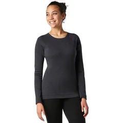 スマートウール レディース トップス Tシャツ Smartwool Classic Thermal Merino Crew Baselayer Womens Charcoal Heather チャコール