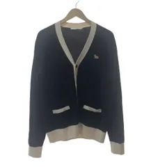 メゾンキツネ MAISON KITSUNE ベビーフォックス パッチ バイカラー クラシックカーディガン ボレロ ウール M ブラック ホワイト HU00542KT1036