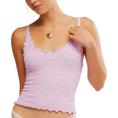 フリーピープル レディース トップス タンクトップ Free People Pucker Up Seamless Tank Top Womens Blush Lilac ブラッシュ