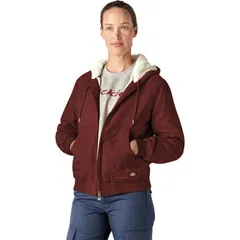 ディッキーズ レディース アウター ジャケット・ブルゾン Dickies Sherpa Duck Bomber Womens Rinsed Fired Brickのサムネイル