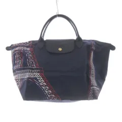 ロンシャン LONGCHAMP ル・プリアージュ エッフェル塔プリントバッグ トートバッグ 紺