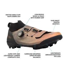 シマノ メンズ シューズ スニーカー Shimano RX801 Rally Gravel Bike Shoe Mens Metallic Orange オレンジのサムネイル
