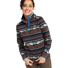 エルエルビーン レディース アウター ジャケット・ブルゾン プリント セーター フリース LLBean Beans Sweater Fleece Print Regular Pullover Womens Carbon Navy Mountain FairIs
