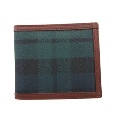 ポロ バイ ラルフローレン Polo by Ralph Lauren 二つ折り財布 ウォレット ブラックウォッチ レザー チェック ポニーロゴ 茶 ブラウン /FF ■GY18