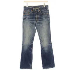 リーバイス Levi's デニムパンツ ジーンズ USED加工 W29 L33 青 ブルー ダメージ加工 USED加工 ブーツカット カットオフ 517-03 /HN