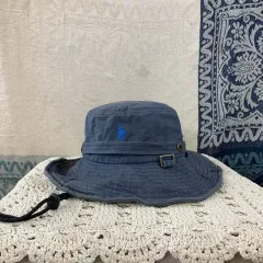 F ポロラルフローレン ヴィンテージ 刺繍 コットン 刺繍 サンハット サファリハット 帽子