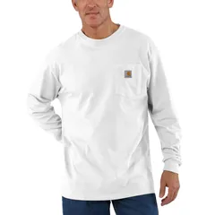 カーハート メンズ トップス Tシャツ 長袖 Carhartt Workwear Pocket LongSleeve TShirt Mens White ホワイト