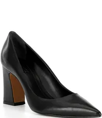 シュッツ レディース シューズ ヒール レザー Schutz Eleanor Leather Block Heel Pointed Toe Dress Pumps Black ブラック