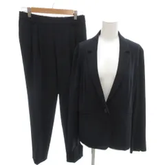 グリーンレーベルリラクシング ユナイテッドアローズ green label relaxing 美品 スーツ セットアップ フォーマル 40 紺 ネイビー ジャケット シングル 裏地なし スラックス センタープレス /HW ■ECD001