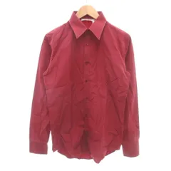 イヴサンローランリヴゴーシュ YVES SAINT LAURENT rive gauche ブロードシャツ 長袖 無地 赤 レッド /SJ ■ECD002のサムネイル