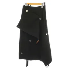 3.1 フィリップリム 3.1 phillip lim スカート ロング 00 黒 ブラック ボタン付き ラップデザイン/GP ■ECC002のサムネイル