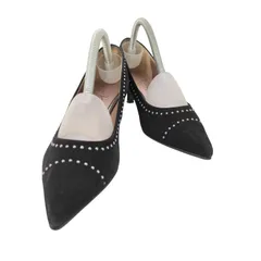 ギンザカネマツ 銀座かねまつ GINZA kanematsu ポインテッドトゥ スタッズ スエード パンプス レディース JPN：23 