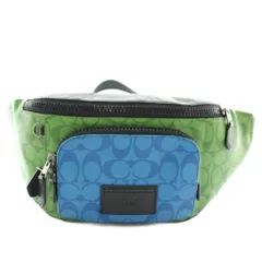 コーチ COACH ボディバッグ ウエストバッグ PVC レザー シグネチャー ロゴ 緑 グリーン 青 ブルー C9892 /XZ ■GY18