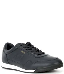 ヒューゴボス メンズ シューズ ドレスシューズ スニーカー レザー Hugo Boss Mens Titanium Leather Sneakers Dark Blue ブルーのサムネイル