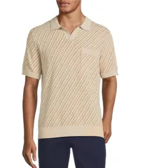 ムラノ メンズ アウター ニット・セーター Murano Modern Performance Johnny Collar Short Sleeve Knit Sweater Stone ストーン