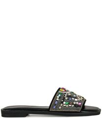 アザレア ワン レディース シューズ パンプス サンダル Azalea Wang Essere Rainbow Embellished Flat Sandals Black ブラック